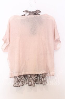 画像2: axes femme / シフォンホルターキャミソール付きサマーニット  ピンク系 O-25-11-14-028-AX-TO-IG-OS