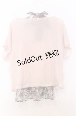 画像2: axes femme / シフォンホルターキャミソール付きサマーニット  ピンク系 O-25-11-14-028-AX-TO-IG-ZT317