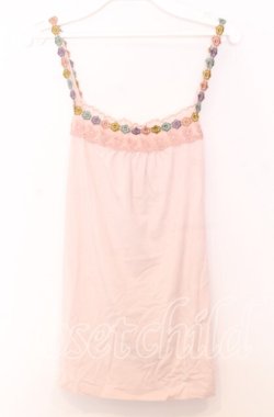 画像1: axes femme / フラワーレースキャミトップス  ピンク O-25-11-14-030-AX-TO-IG-OS