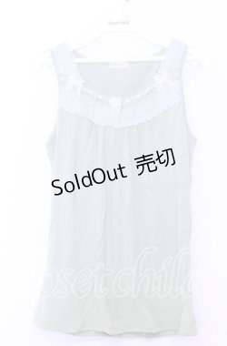 画像1: axes femme / BACKリボンタンクトップ  ライトグリーン O-25-11-14-032-AX-TO-IG-OS