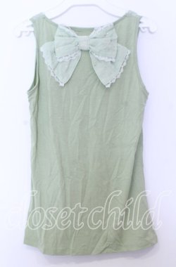 画像2: axes femme / BACKリボンタンクトップ  ライトグリーン O-25-11-14-032-AX-TO-IG-OS