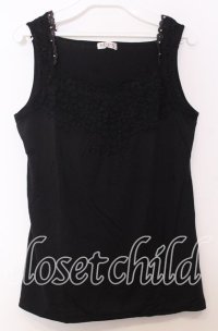 axes femme / フラワーレースタンクトップ  クロ O-25-11-14-034-AX-TO-IG-ZT359