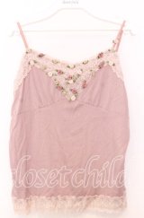 axes femme / 巻き薔薇キャミソール  ピンクベージュ O-25-11-14-035-AX-TO-IG-ZT343