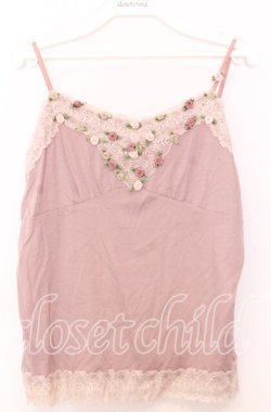 画像1: axes femme / 巻き薔薇キャミソール  ピンクベージュ O-25-11-14-035-AX-TO-IG-OS