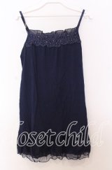axes femme / フラワーレースキャミソール  ネイビー O-25-11-14-037-AX-TO-IG-ZT359