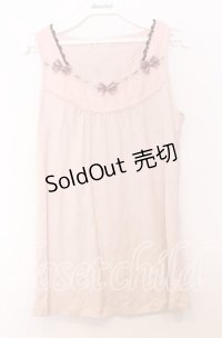 axes femme / BACKリボンタンクトップ  ピンク O-25-11-14-038-AX-TO-IG-OS