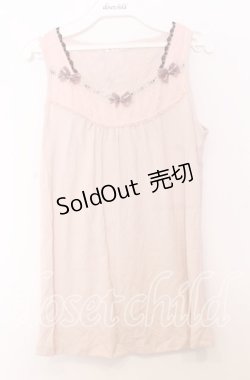 画像1: axes femme / BACKリボンタンクトップ  ピンク O-25-11-14-038-AX-TO-IG-OS