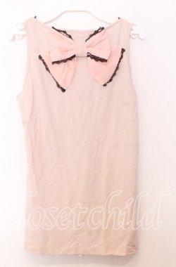 画像2: axes femme / BACKリボンタンクトップ  ピンク O-25-11-14-038-AX-TO-IG-OS