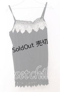 axes femme / 金糸レースキャミソール  クロ O-25-11-14-040-AX-TO-IG-OS