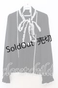 Dear My Love / レースフリルたっぷり上品ボウタイリボンブラウス M クロ O-25-11-14-043-EL-BL-OW-OS