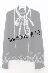 Dear My Love / レースフリルたっぷり上品ボウタイリボンブラウス M クロ O-25-11-14-043-EL-BL-OW-OS