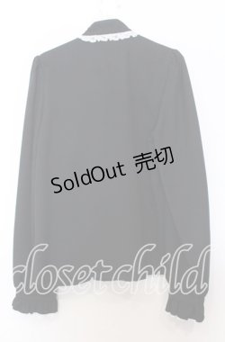 画像3: Dear My Love / レースフリルたっぷり上品ボウタイリボンブラウス M クロ O-25-11-14-043-EL-BL-OW-OS