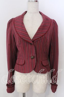 画像1: Victorian maiden / レジメンタルストライプジャケット  ボルドー O-25-11-14-052-CL-JA-OW-OS