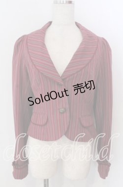 画像1: Victorian maiden / レジメンタルストライプジャケット  ボルドー O-25-11-14-052-CL-JA-OW-OS