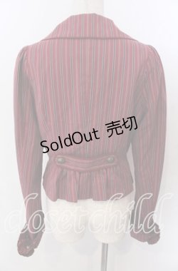 画像4: Victorian maiden / レジメンタルストライプジャケット  ボルドー O-25-11-14-052-CL-JA-OW-OS