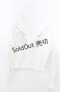 axes femme / SAKURA刺繍ショートカーディガン F シロ O-25-11-14-054-AX-TO-OW-OS