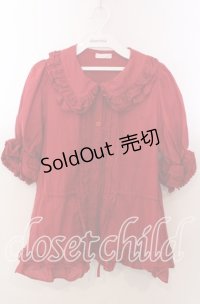 Chalmiere / クラシックコットンブラウス M アカ O-25-11-14-055-LO-BL-OW-OS