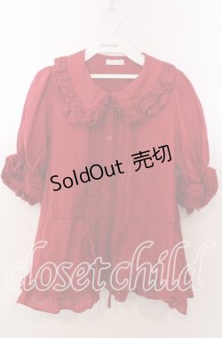 画像1: Chalmiere / クラシックコットンブラウス M アカ O-25-11-14-055-LO-BL-OW-OS