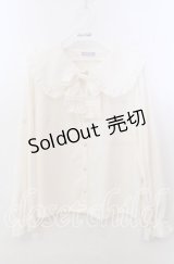 axes femme POETIQUE / ピンタックリボン丸襟ブラウス キナリ M O-25-11-14-056-AX-BL-OW-OS