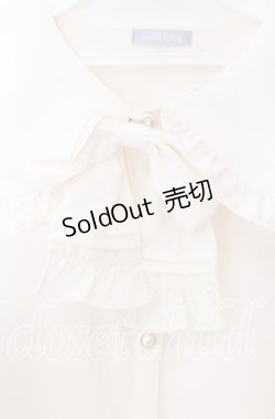 画像2: axes femme POETIQUE / ピンタックリボン丸襟ブラウス キナリ M O-25-11-14-056-AX-BL-OW-OS