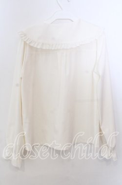 画像3: axes femme POETIQUE / ピンタックリボン丸襟ブラウス キナリ M O-25-11-14-056-AX-BL-OW-OS