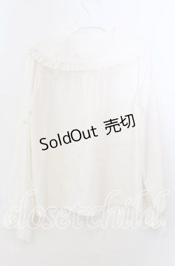 画像3: axes femme POETIQUE / ピンタックリボン丸襟ブラウス キナリ M O-25-11-14-056-AX-BL-OW-OS