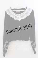 Amavel / ロマンティックレースすかし編みカーディガン F クロ O-25-11-14-057-CA-TO-OW-OS