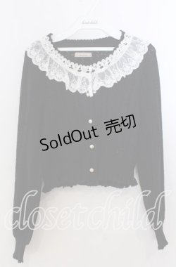 画像1: Amavel / ロマンティックレースすかし編みカーディガン F クロ O-25-11-14-057-CA-TO-OW-OS