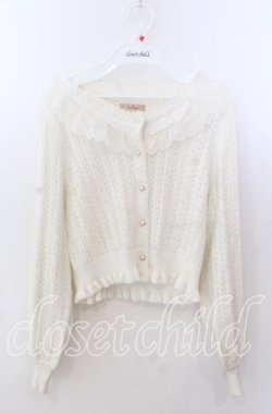 画像1: Amavel / ロマンティックレースすかし編みカーディガン F アイボリー O-25-11-14-058-CA-TO-OW-OS