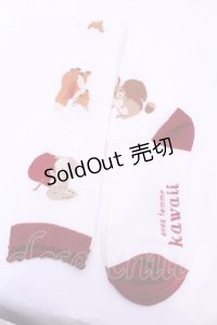 axes femme kawaii / 森のケーキ屋さんオーバーニー  アカ O-25-11-14-1044-AX-ZA-OW-OS