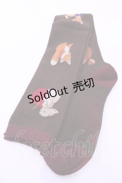 画像1: axes femme kawaii / 森のケーキ屋さんオーバーニー  ブラウン O-25-11-14-1045-AX-ZA-OW-OS