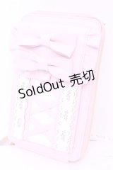 Chalmiere / ガーリーリボンマルチポシェット  ピンク×シロ O-25-11-14-1005-LO-BG-OW-ZT432