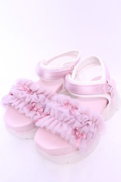 画像1: axes femme POETIQUE / チュールフリルスポサン M ピンク O-25-11-14-1049-AX-SH-OW-OS