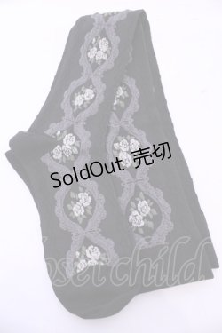 画像2: m petit by misako / ECAMOVKバラレースソックス  クロ O-25-11-14-1054-LO-ZA-OW-OS