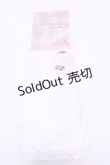 m petit by misako / 縦レース柄レース＆フェイクパール付きクルーソックス  シロ O-25-11-14-1056-LO-ZA-OW-OS
