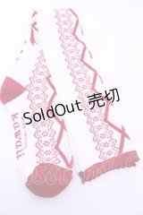 axes femme kawaii / レースアップ柄オーバーニー  アカ O-25-11-14-1059-AX-ZA-OW-OS