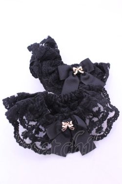 画像1: m petit by misako / リボンチャームシュシュ  クロ O-25-11-14-1070-LO-AC-OW-OS