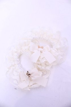 画像1: m petit by misako / リボンチャームシュシュ  アイボリー O-25-11-14-1071-LO-AC-OW-OS