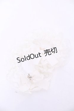 画像1: m petit by misako / リボンチャームシュシュ  アイボリー O-25-11-14-1071-LO-AC-OW-OS