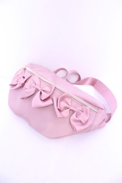 画像1: m petit by misako / リボン付きボディバッグ  ピンク O-25-11-14-1010-LO-BG-OW-OS