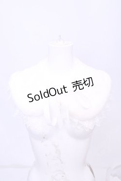 画像1: m petit by misako / ファーつけ襟  アイボリー O-25-11-14-1025-LO-ZA-OW-OS