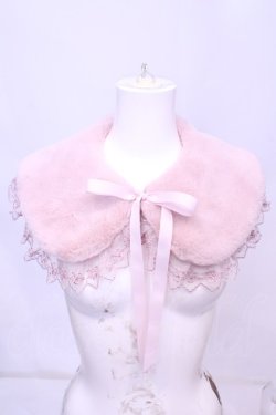 画像1: m petit by misako / ファーつけ襟  ピンク O-25-11-14-1026-LO-ZA-OW-OS