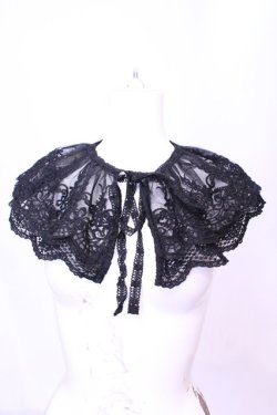 画像1: m petit by misako / AMレース付け襟  クロ O-25-11-14-1027-LO-ZA-OW-OS