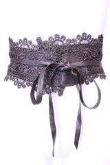 axes femme / レースリボンベルト  ブラウン O-25-11-14-1031-AX-ZA-OW-ZT323