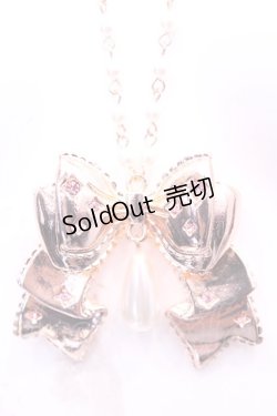 画像1: axes femme kawaii / リボンネックレス  ピンクゴールド O-25-11-14-1033-AX-AC-OW-OS