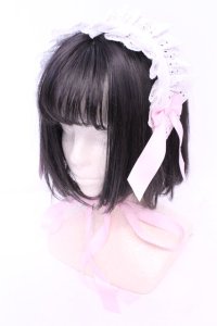 Chalmiere / コットンレースヘッドドレス  ピンク O-25-11-14-1039-LO-AC-OW-OS