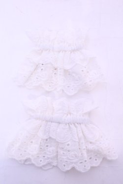 画像2: Chalmiere / コットンレースお袖留め  シロ×ピンク O-25-11-14-1041-LO-ZA-OW-OS