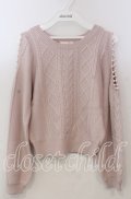evelyn / ショルダーパールニット  ピンク O-25-11-14-060-LO-TO-OW-OS