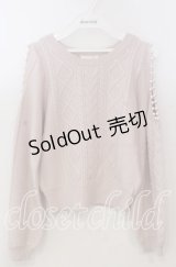 evelyn / ショルダーパールニット  ピンク O-25-11-14-060-LO-TO-OW-OS