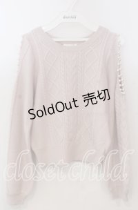 evelyn / ショルダーパールニット  ピンク O-25-11-14-060-LO-TO-OW-OS